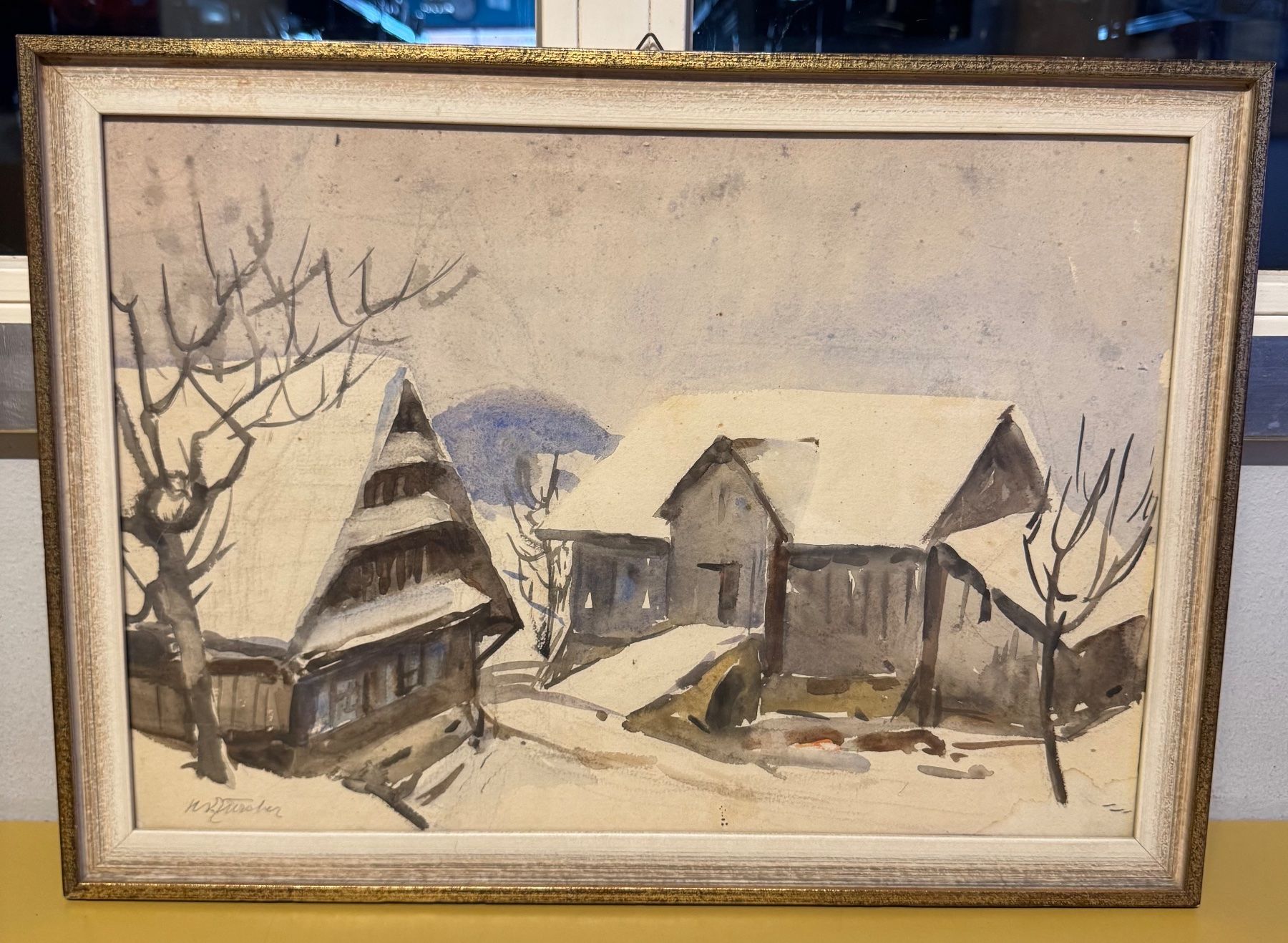 Gemälde: Aquarell Hand signiert Bild – Gebraucht aus Schlieren von Freundlich02