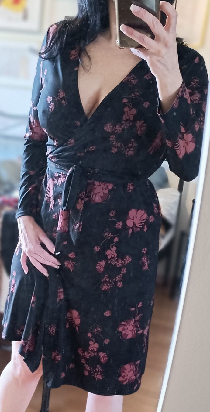 Mango Vestiti: Mango Wickelkleid, Herbstmuster, Gr. M – Usato da Zürich venduto da salsera44