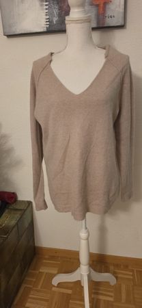 Damen Pullover Not Shy beige V-Ausschnitt Grösse XL