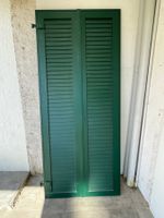 Alu-Klappfensterladen, B: 870 mm, H: 2095 mm, Moosgrün