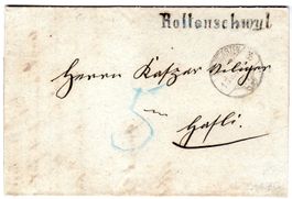 1870 ROTTENSCHWYL AUF FALTBRIEF MIT INHALT  - G11