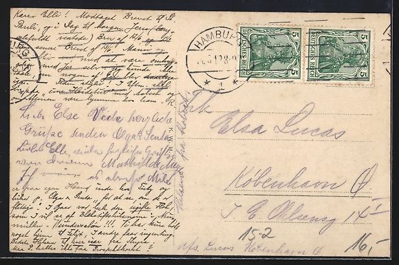 Foto & Poster: Hamburg, Zeppelin über dem Bismarckdenk – Usato da Berlin venduto da bartko-reher 1