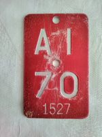 Velonummern Fahrradnummer AI 70 1527