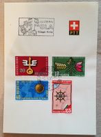 B125) 1954 Werbemarken Satz mit Sonderstempel auf PTT Blatt