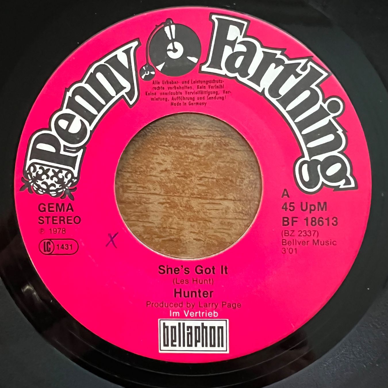 Schallplatten: Hunter - She's Got It / 1. D-Press. 1978 – Gebraucht aus Gais von soundcave57 2
