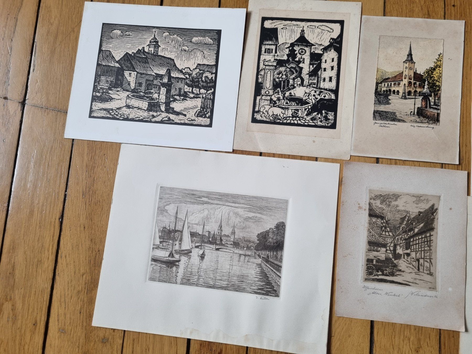 Xilografie: Verschiedene Bilder Handsigniert – Usato da Schaffhausen venduto da Leveron13 4
