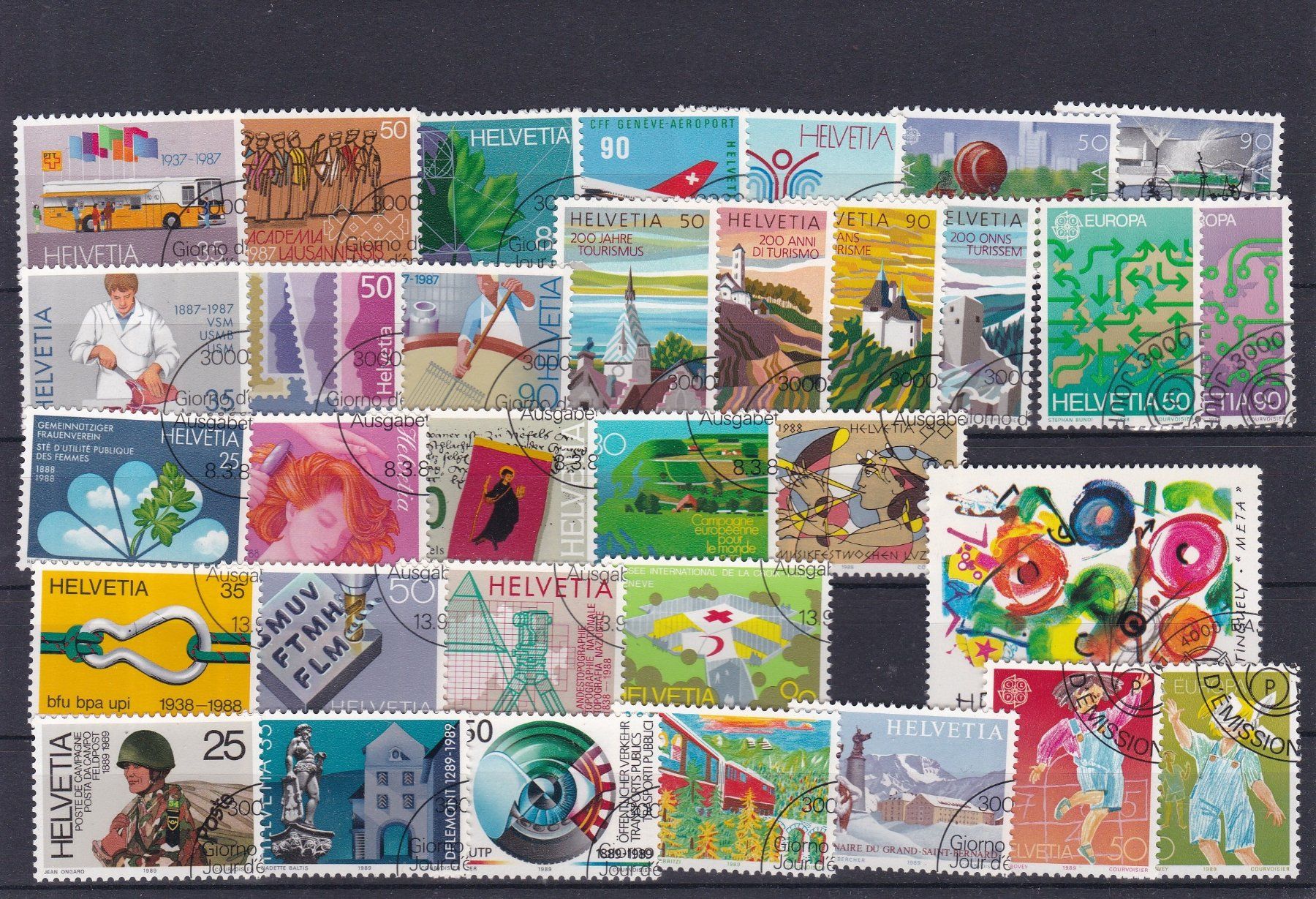 Alle Briefmarken: CH Briefmarken-Steckkarten, bunt gemischt – Gebraucht aus Münchwilen AG von Nesar 2