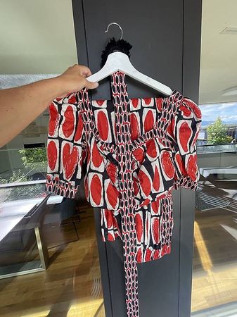 Kombi Dress / Hose plus Top in rot/schwarz/weiss