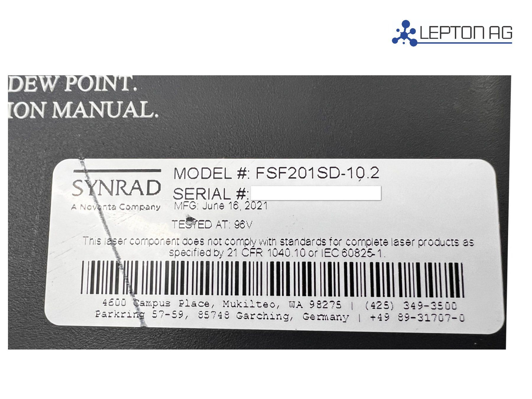 Matériel de laboratoire: Synrad Firestar RF-CO2 Laser FSF201SD-10.2 – D'occasion à Niederdorf par LeptonAG_Labor 5