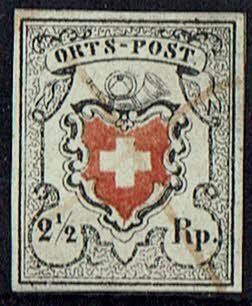 Tutti i francobolli: ORTS-POST >526> 21/2RP 13II Tinte BEFUND – Usato da Rüschlikon venduto da Sualk1 1