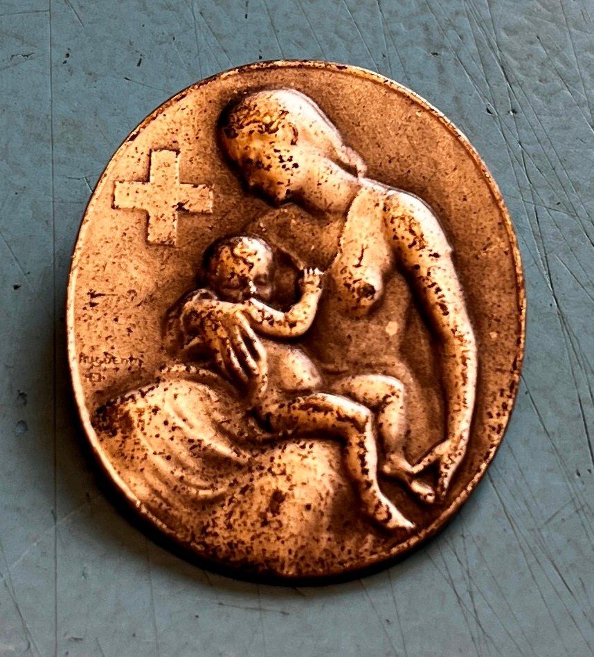 Swiss Placchette & Badge: 1 . Augustabzeichen 1945 – Usato da Obernau venduto da Wgnom