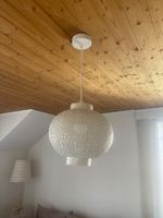 Hängelampe weiss Lochmuster mit Kordel Aufhängung Deko Lampe