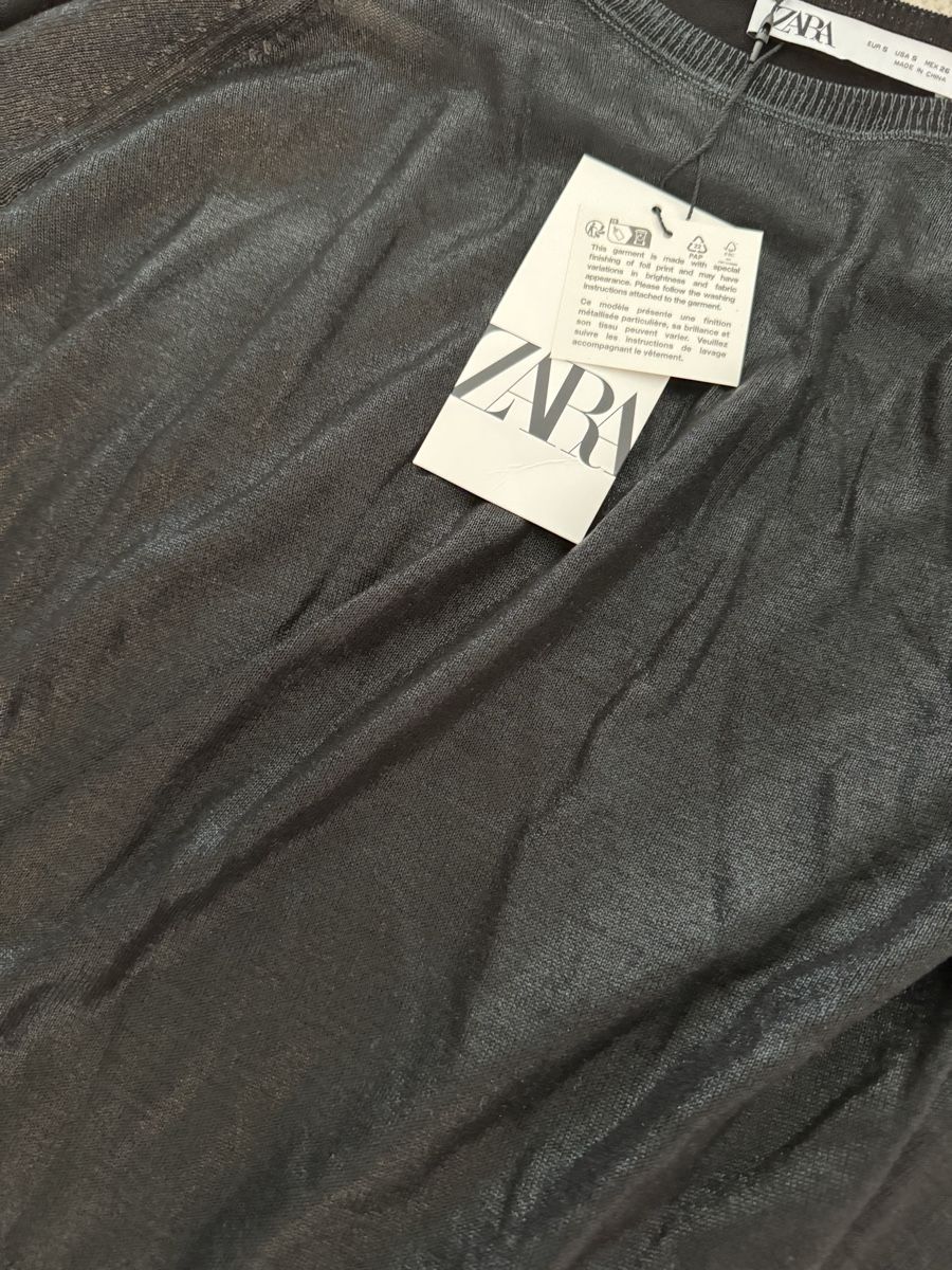 Zara Maglioni & Felpe: Schwarzer Pullover mit Foil, Zara, Gr. S, NEU! – Nuovo e nell'imballaggio originale da Küsnacht ZH venduto da ToddyGinger 4