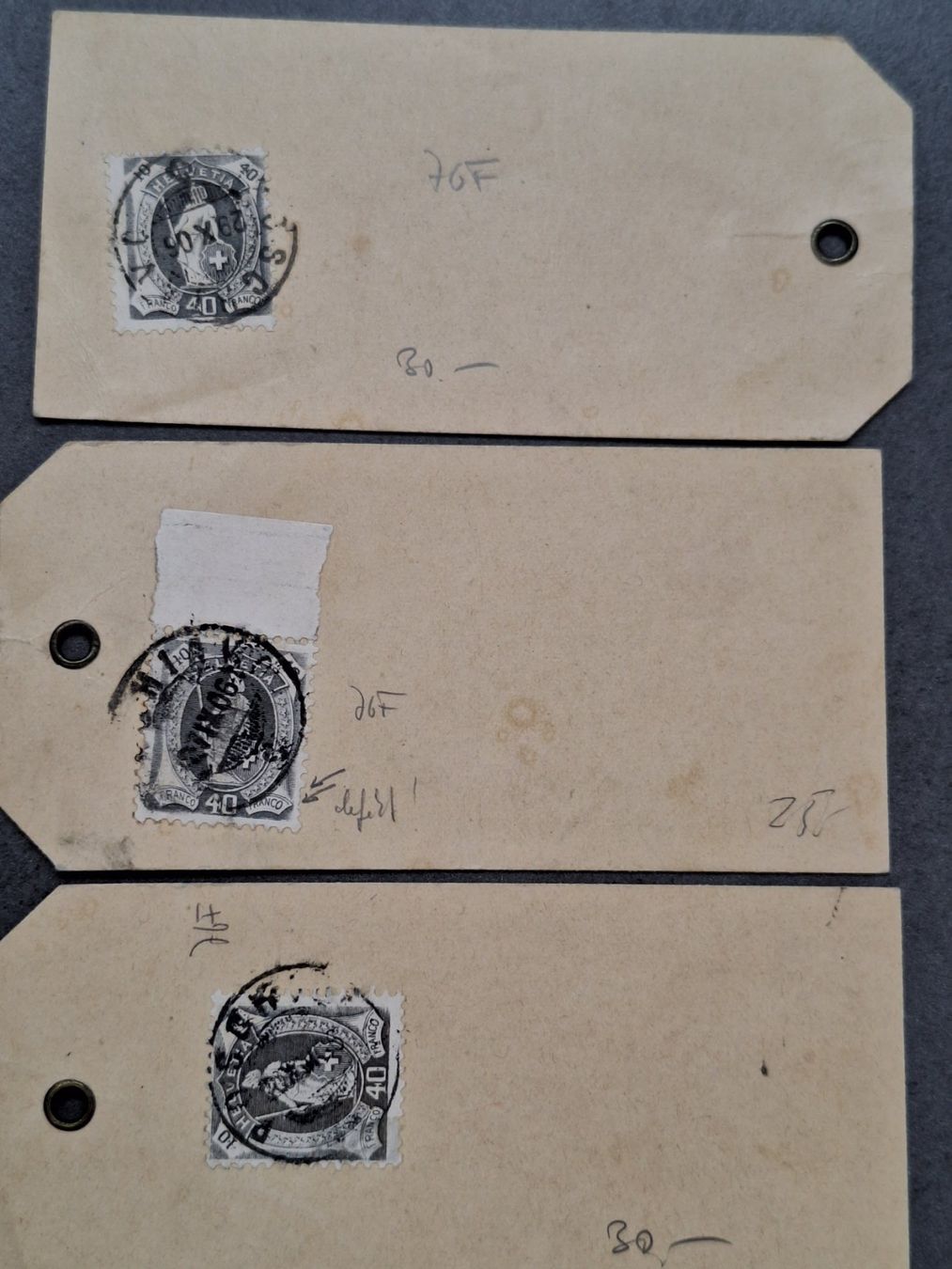 Tutti i francobolli: Stehende Helvetia 76F Etickette 3x – Usato da Balgach venduto da SIMEON27