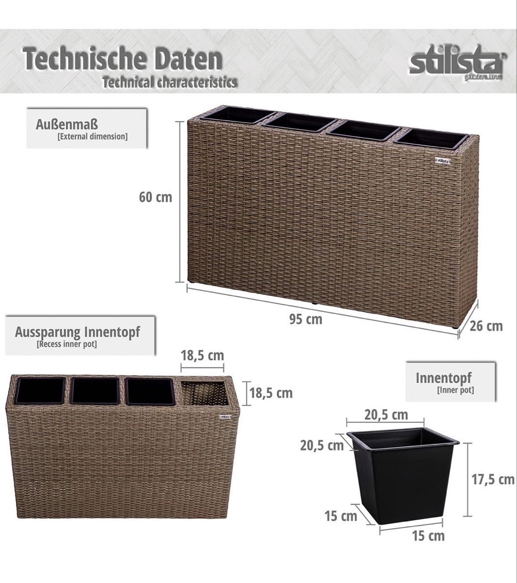 Pots de fleurs: Blumentopf aus Polyrattan-Geflecht – D'occasion à Staufen par ale_z6yr 1