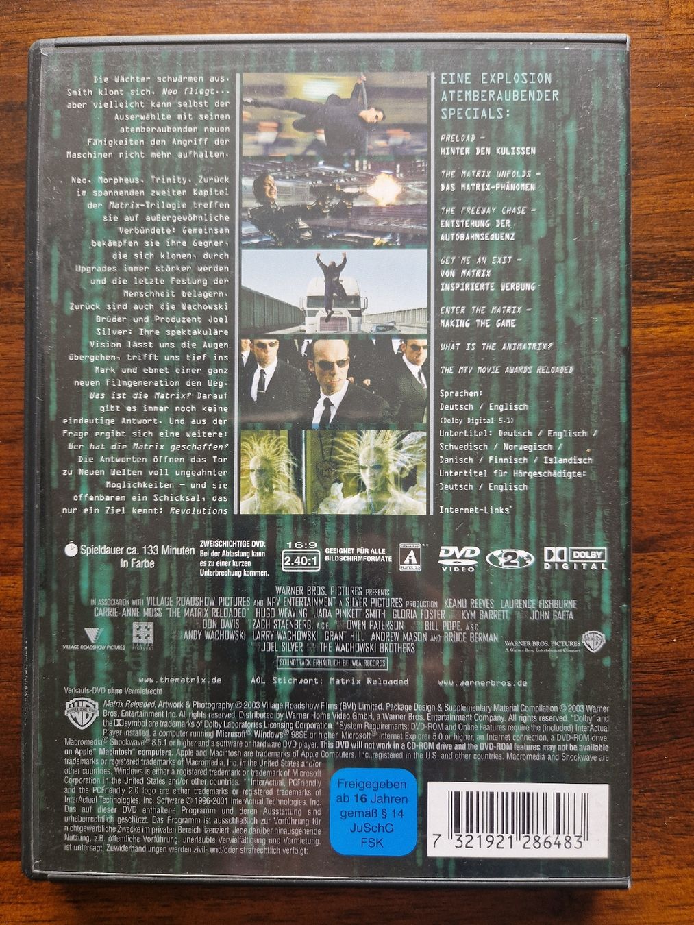 Tutti i DVDs: Matrix Reloaded - 2-Disc Edition DVD – Usato da Emmenbrücke venduto da alexa1983 1