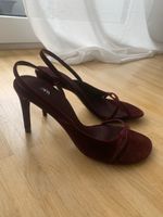 Zara Highheel Sandalen Samt Burgunder Gr. 39 NEU