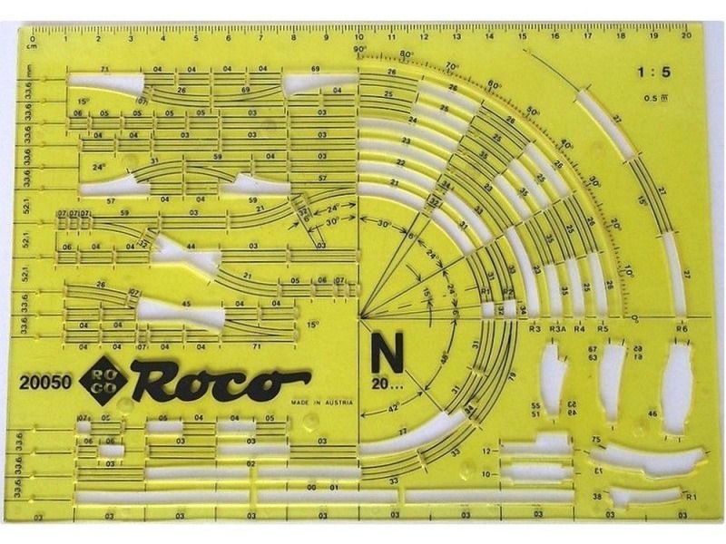 ROCO N Gleisplan Zeichenschablone / Plan de voie Chablon (Neu (gemäss ...