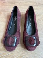 Ballerines cuir daim bordeaux Gabor Comfort, p. 5 1/2