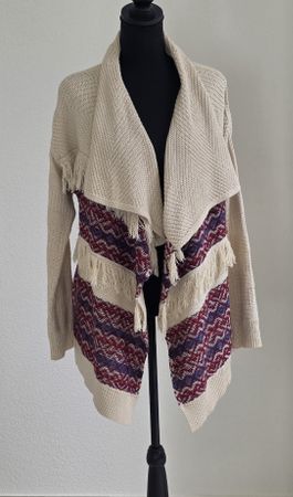 Esprit Strickjacke mit Fransen beige Grösse S/M