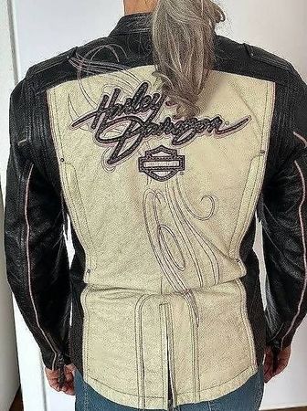 Original Harley Davidson Damen Leder Motorradjacke