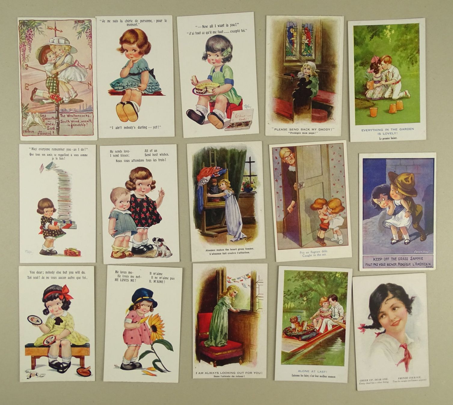 Cartoline postali: 40 ALTE ENGLISCHE KITSCHKARTEN, GREAT BRITAIN – Usato da Grüningen venduto da Kartensammler 1