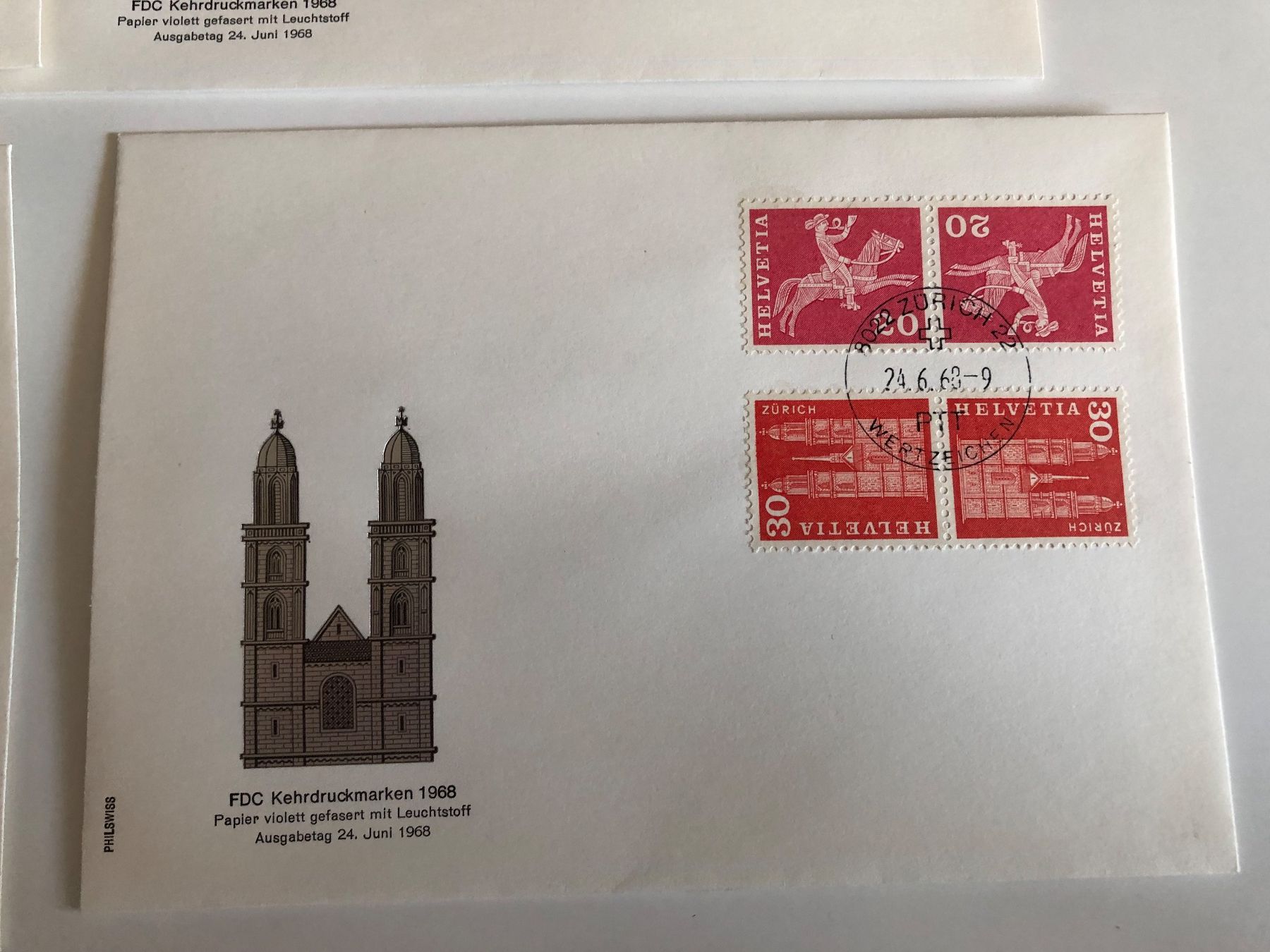 Tutti i francobolli: Box mit KEHRDRUCKEN LEUCHTSTOFF FDC – Usato da Lufingen venduto da Rac0 4