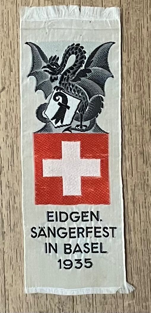 Basler Placchette & Badge: EIDG. SÄNGERFEST IN BASEL 1935 - STOFFABZEICHEN – Usato da Basel venduto da lagavulin02