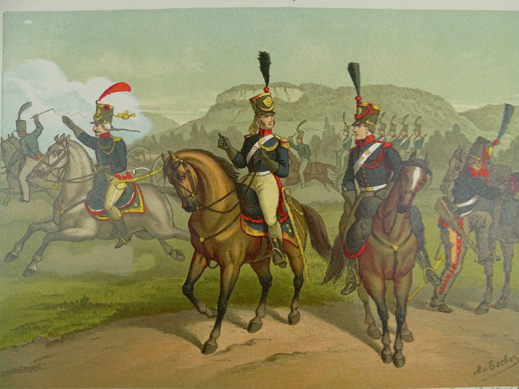 Foto & Immagini: BERNER MILIZEN, LITHOGRAPHIE UM 1890 – Usato da Grüningen venduto da Kartensammler 2