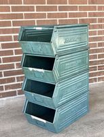 4 grosse Metallkisten, vintage, Loft