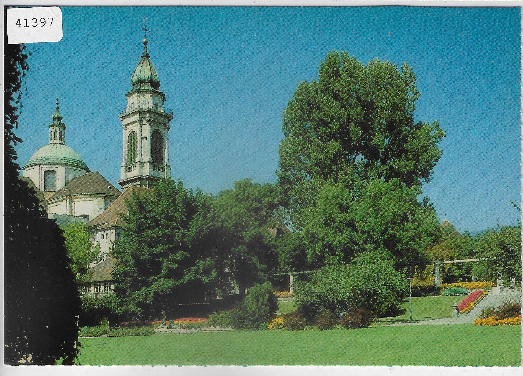Cartoline postali: Solothurn - St. Ursen-Kathedrale mit Chantierpark – Usato da Ettingen venduto da Kartenplanet