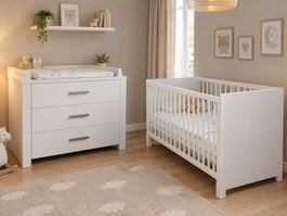 Paidi Fiona Babyzimmer/Babybett mit Matratze & Wickelkommode