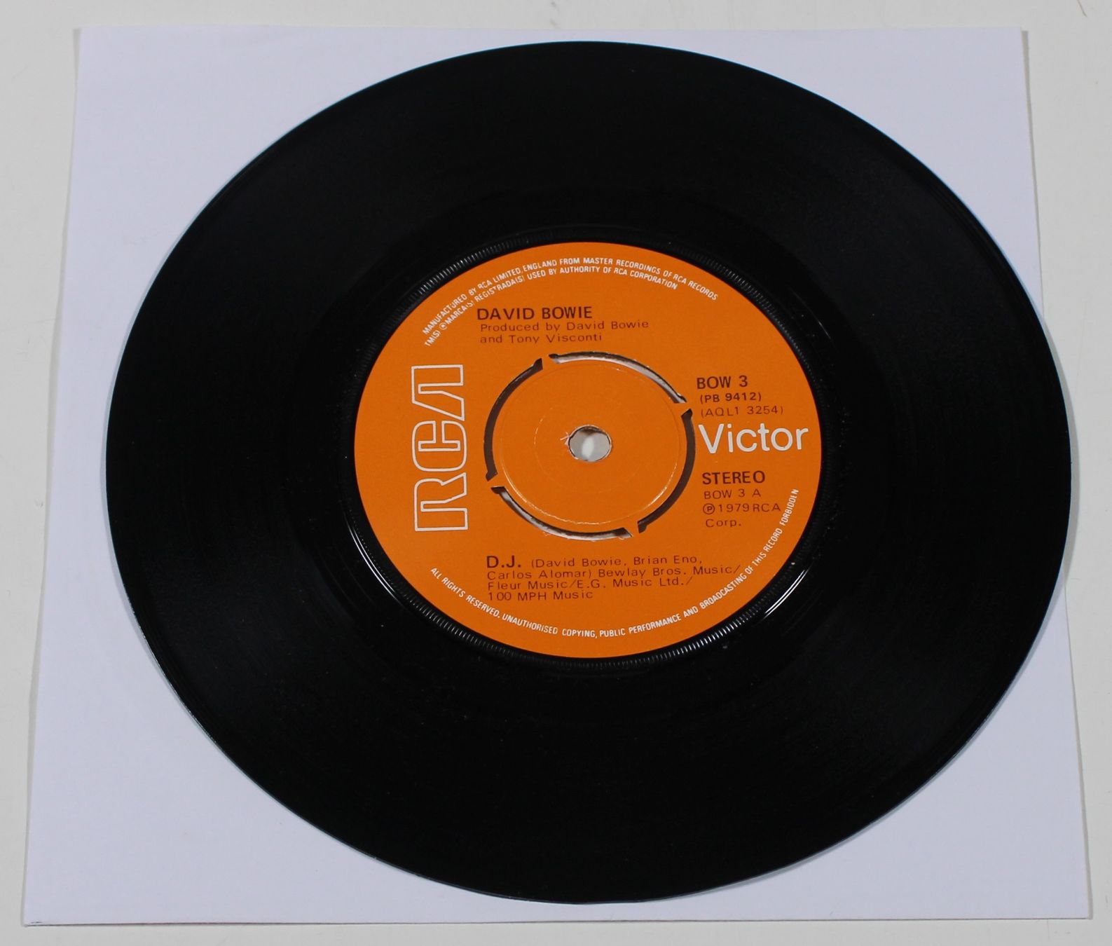 Schallplatten: 7" DAVID BOWIE - DJ - 1. Press Release England 1979! – Gebraucht aus Brüttisellen von Collector-Corner 2