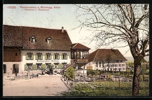 Cartoline postali: Langnau am Albis, Restauration z. Windeg – Usato da Berlin venduto da bartko-reher