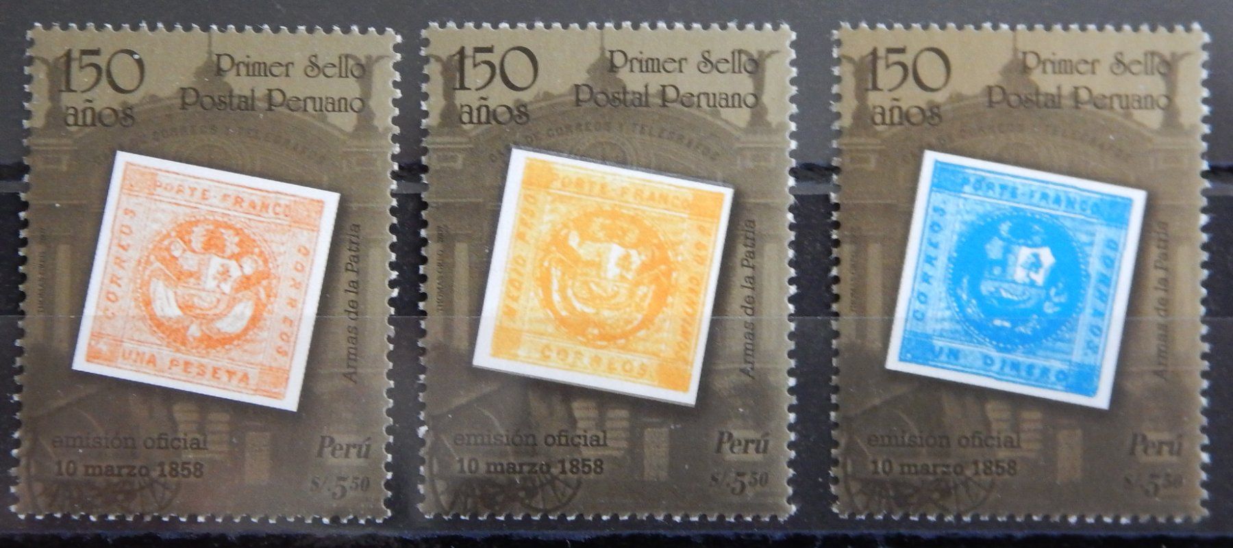 Tutti i francobolli: Peru Kat. 2548-2550 ** 2008 – Usato da Zürich venduto da Muehlekauf