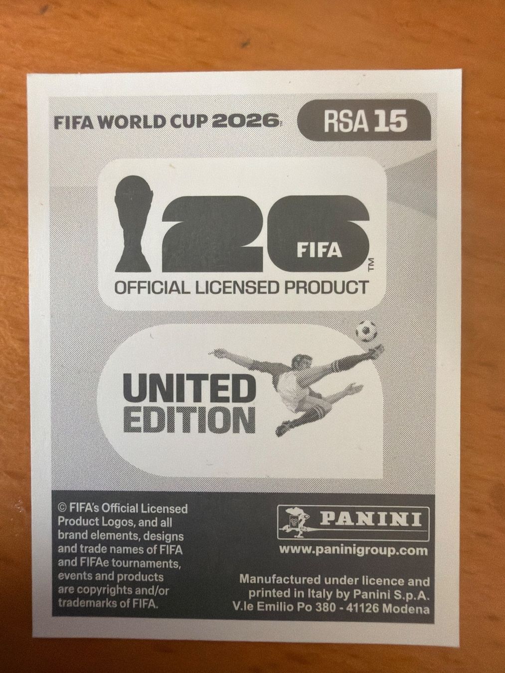 Panini Carte collezionabili: Panini RSA15 – Nuovo (secondo la descrizione) da Susten venduto da Rechnun 1