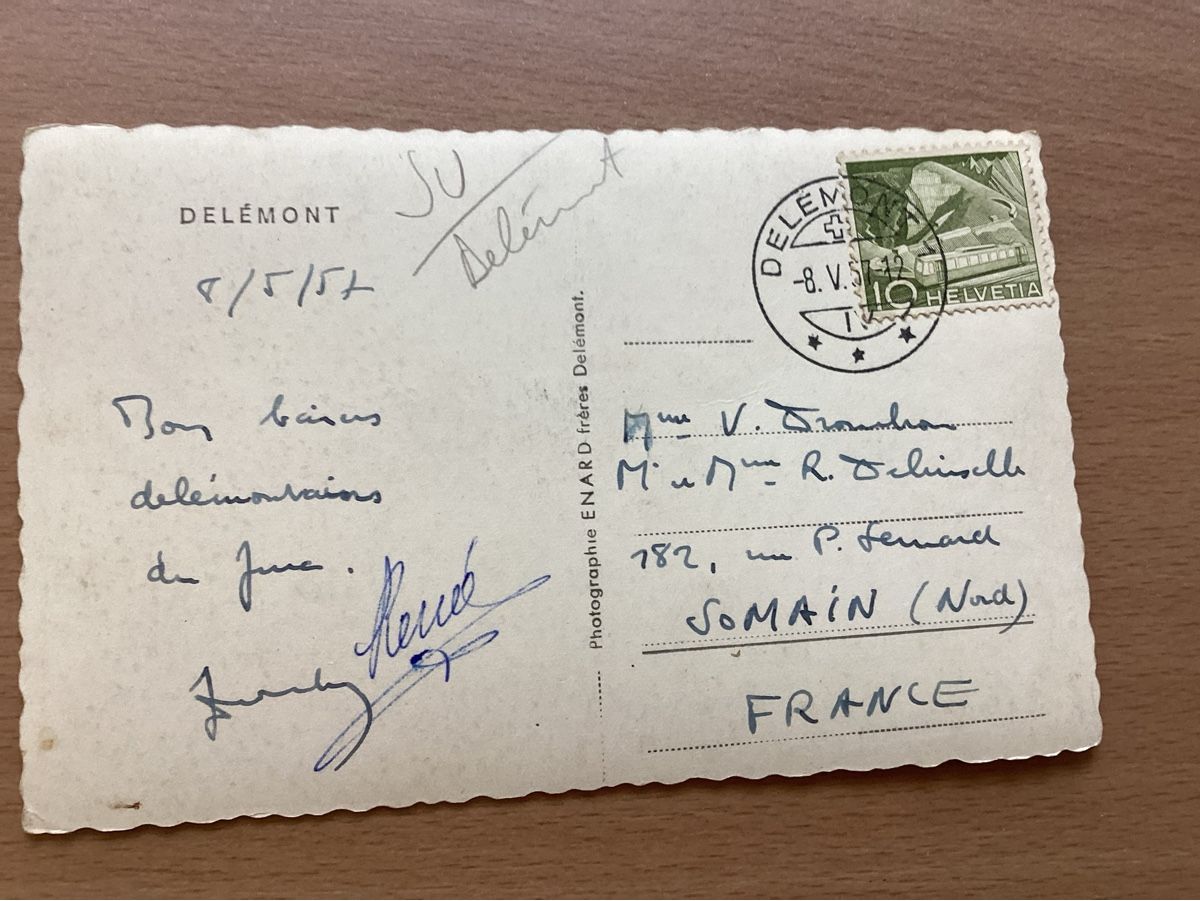 Cartoline postali: AK Delemont, vue arienne – Usato da Wassen UR venduto da SABDOM 1