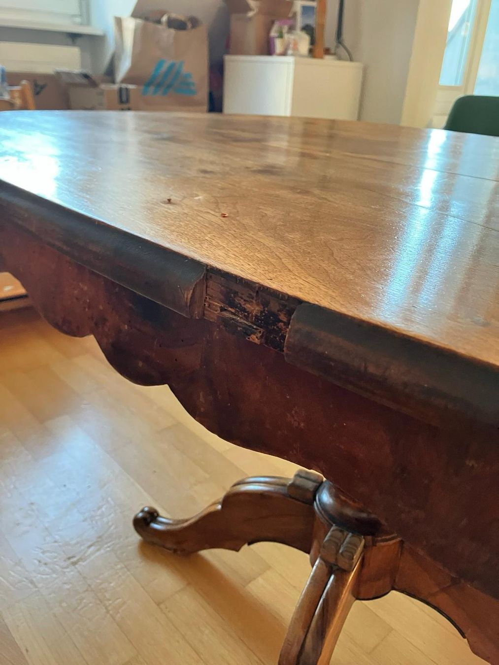 Tische: Ovaler Biedermeier-Tisch restaurationsbedürftig – Gebraucht aus Basel von Lugga 2