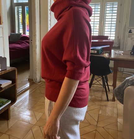 Comptoir des Cotonniers Kaschmir-Wollpullover Bordeaux Gr. M