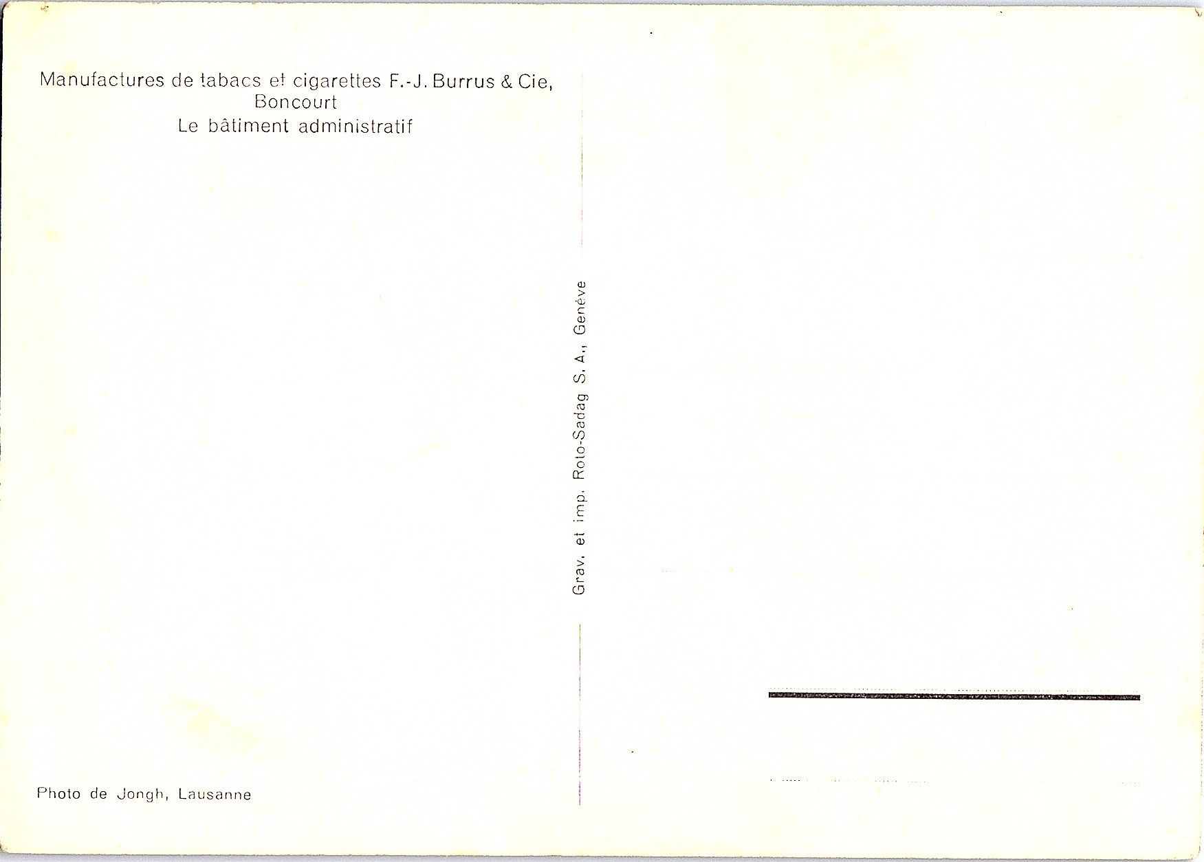 Cartoline postali: AK BONCORT Manufactures de tabac et cigarettes  1958 – Usato da Würenlos venduto da KKMeister 1