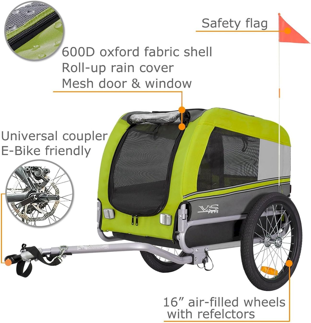 Veloanhänger: TIGGO VS Pets Hundefahrradanhänger GRÜN – Neu und originalverpackt aus Bottighofen von zaap 2
