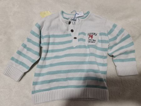 Pull blanc bleu Creek taille 80cm