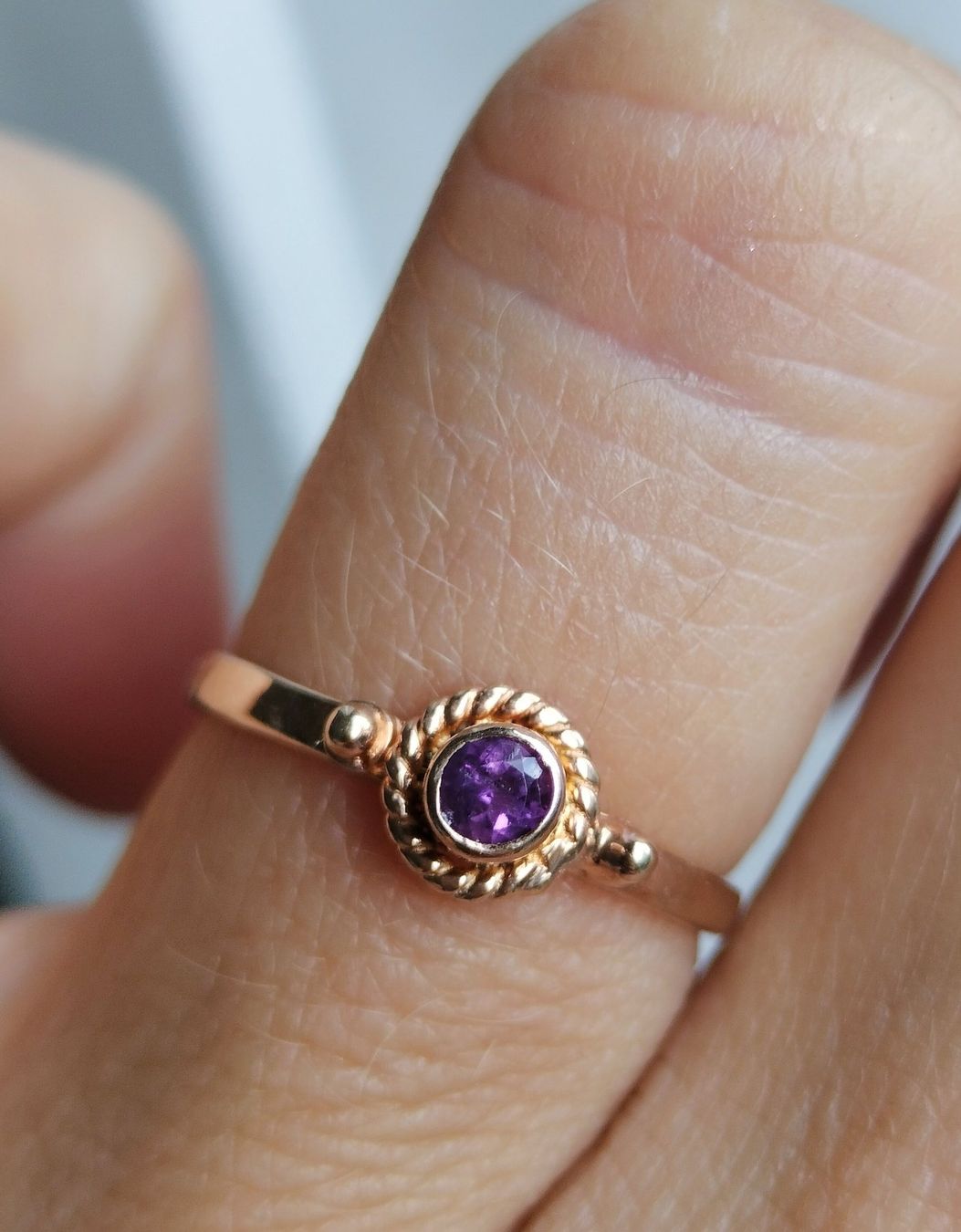 Anelli: Ring Rosegold vergoldet mit Amethyst Stein – Nuovo (secondo la descrizione) da Schwyz venduto da els_7cys 4