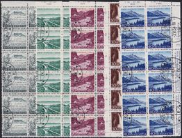 1954, B66-B70: Rorschach, gestempelte 12er-Blocks Kat: 480.-
