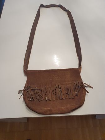 Vintage Patterson Bag Leather Suede Brown Fringe Bag 56