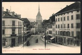 Aarau, Vordere Vorstadt mit Hotel Lion d