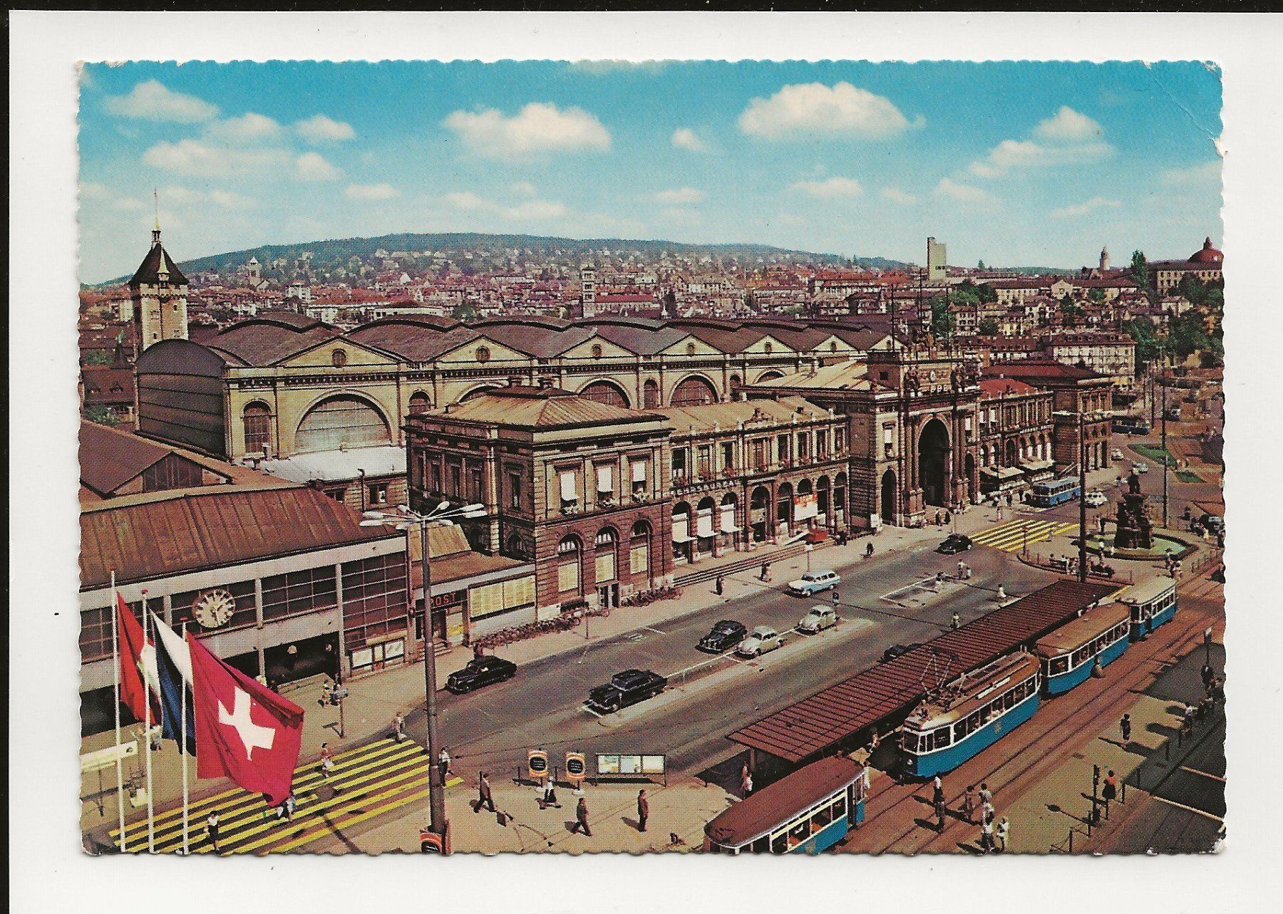 Cartoline postali: AK ca.1956 Zürich Bahnofplatz – Usato da Greifensee venduto da 315WDO