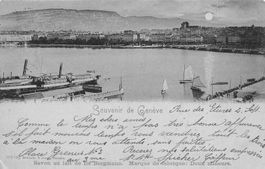Souvenir de Geneve Nacht 1901 schiff boot battello