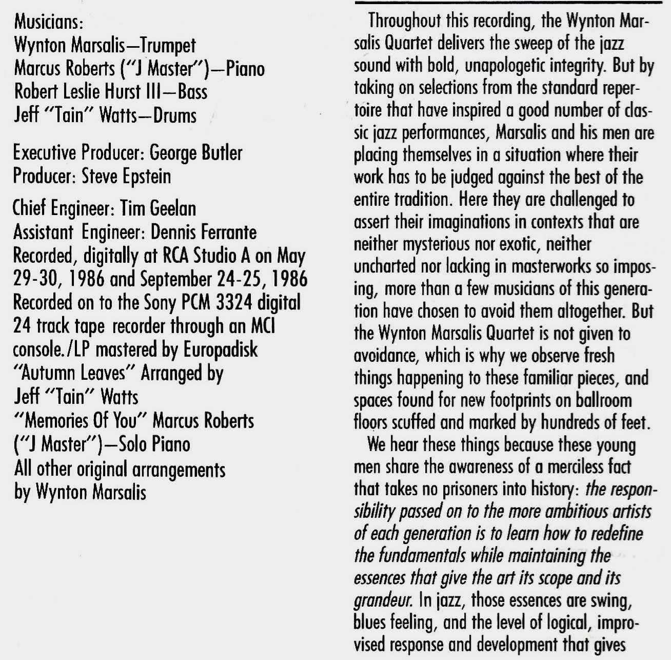 CDs: Wynton Marsalis STANDART TIME Marcus Roberts  Jazz CD – Gebraucht aus Kandergrund von Sososo 3