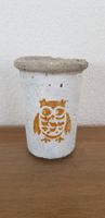 ✿ Betontopf mit Uhu , Eule ✿